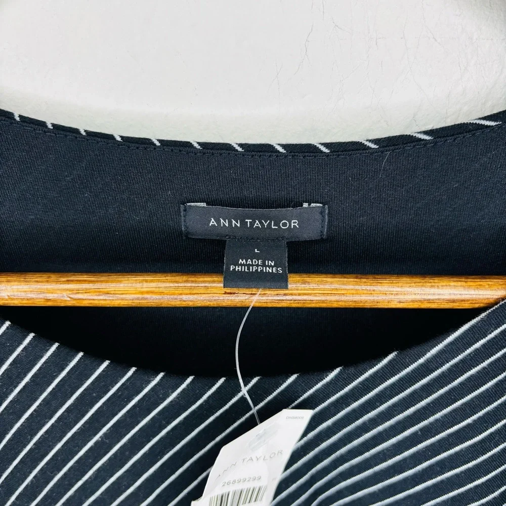 Ann‎ Taylor Pinstripe Dress NWT Women’s Long Sleeve Workwear Large S490283
